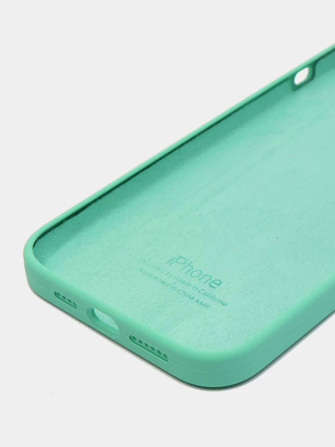 Мятный чехол силиконовый для iPhone 13, 13 Pro, 13 Pro Max, с закрытым низом