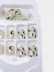 Черный накладные ногти с дизайном