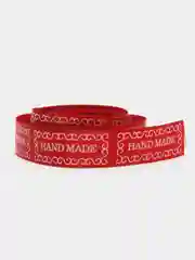 Красный лента атласная "Hand made", шириной 15 мм