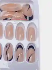 Индиго накладные ногти с дизайном