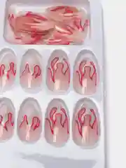 Бордовый накладные ногти с дизайном