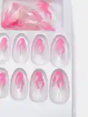 Розовый накладные ногти с дизайном