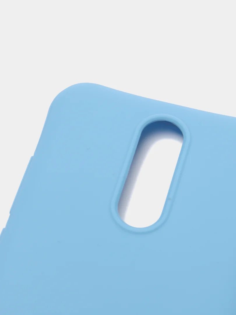 Голубой силиконовый матовый чехол для Xiaomi Mi 10/8/9/8A/Note 8/Note 8T/Note 8 Pro/Note 9
