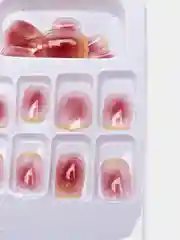 Желтый накладные ногти с дизайном