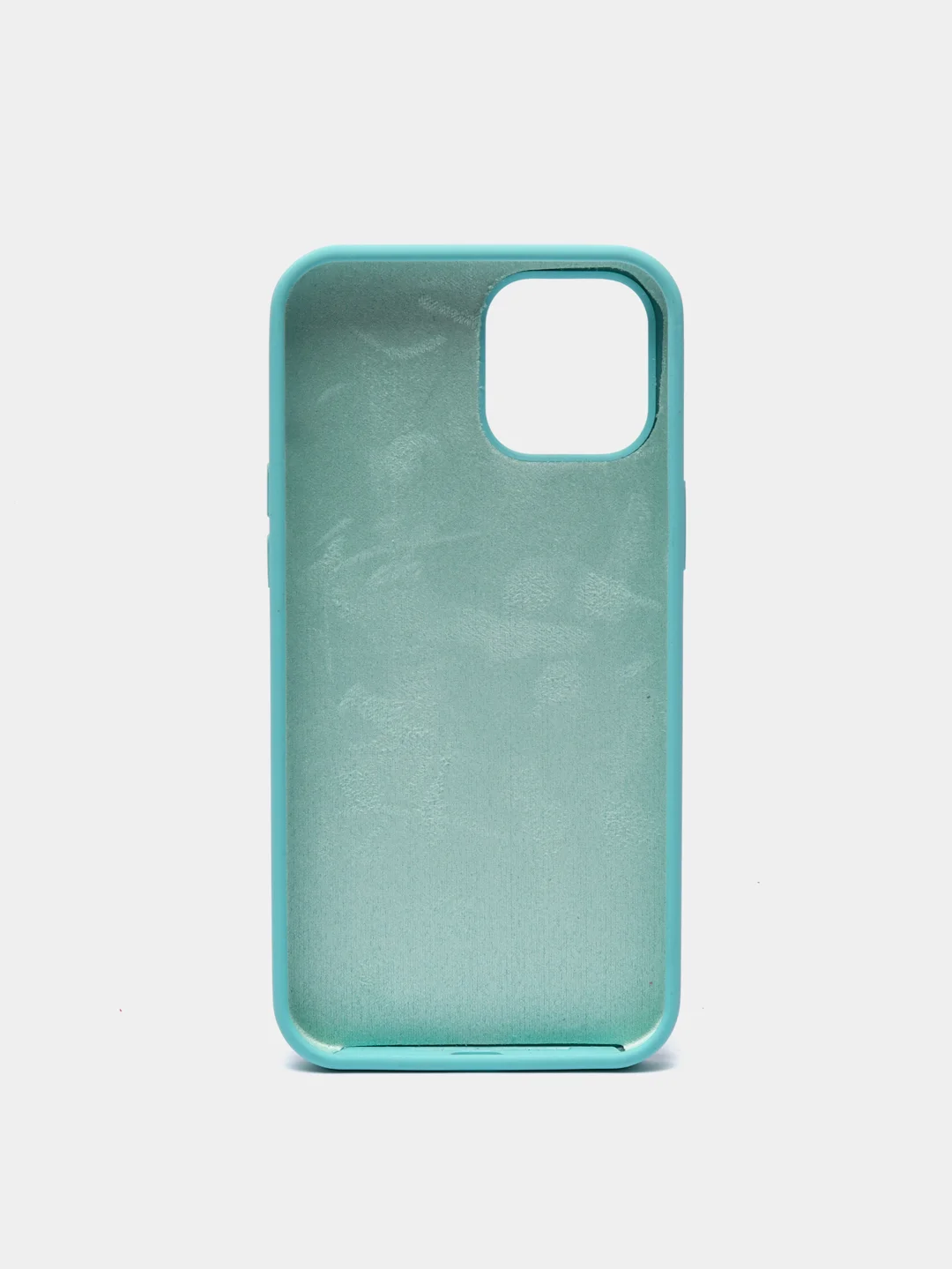 Мятный чехол на iPhone X, XS, XR, 7, 8, se, 12, 12 Pro, Mini, Max silicone case, закрытый низ, бархат внутри