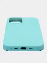 Мятный чехол на iPhone X, XS, XR, 7, 8, se, 12, 12 Pro, Mini, Max silicone case, закрытый низ, бархат внутри