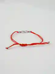 Серый металлик браслет "Красная нить"