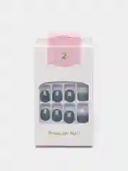 Зеленый накладные ногти с дизайном