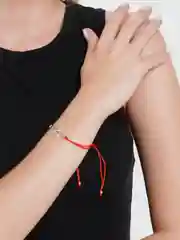 Угольный браслет "Красная нить"