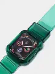 Зеленый ремешок для Apple Watch 38 / 40 / 41 / 42 / 44 / 45 / 49 мм браслет силиконовый прозрачный