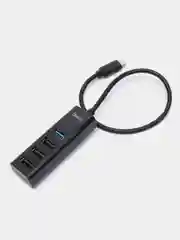 Синий хаб разветвитель Hoco HB25 Type-C, USB, 3.0