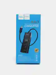 Синий хаб разветвитель Hoco HB25 Type-C, USB, 3.0