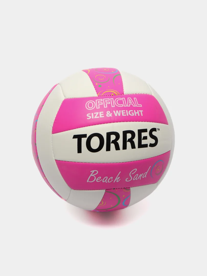 Розовый мяч волейбольный пляжный "TORRES Beach Sand"