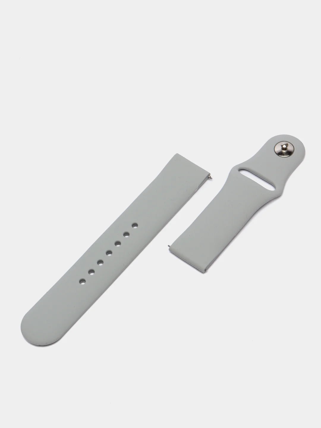 Серый силиконовый ремешок для Xiaomi Amazfit Bip / Huawei / Samsung, 20 мм / 22 мм, с кнопкой
