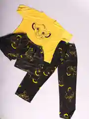 Желтый пижама женская с шортами и брюками