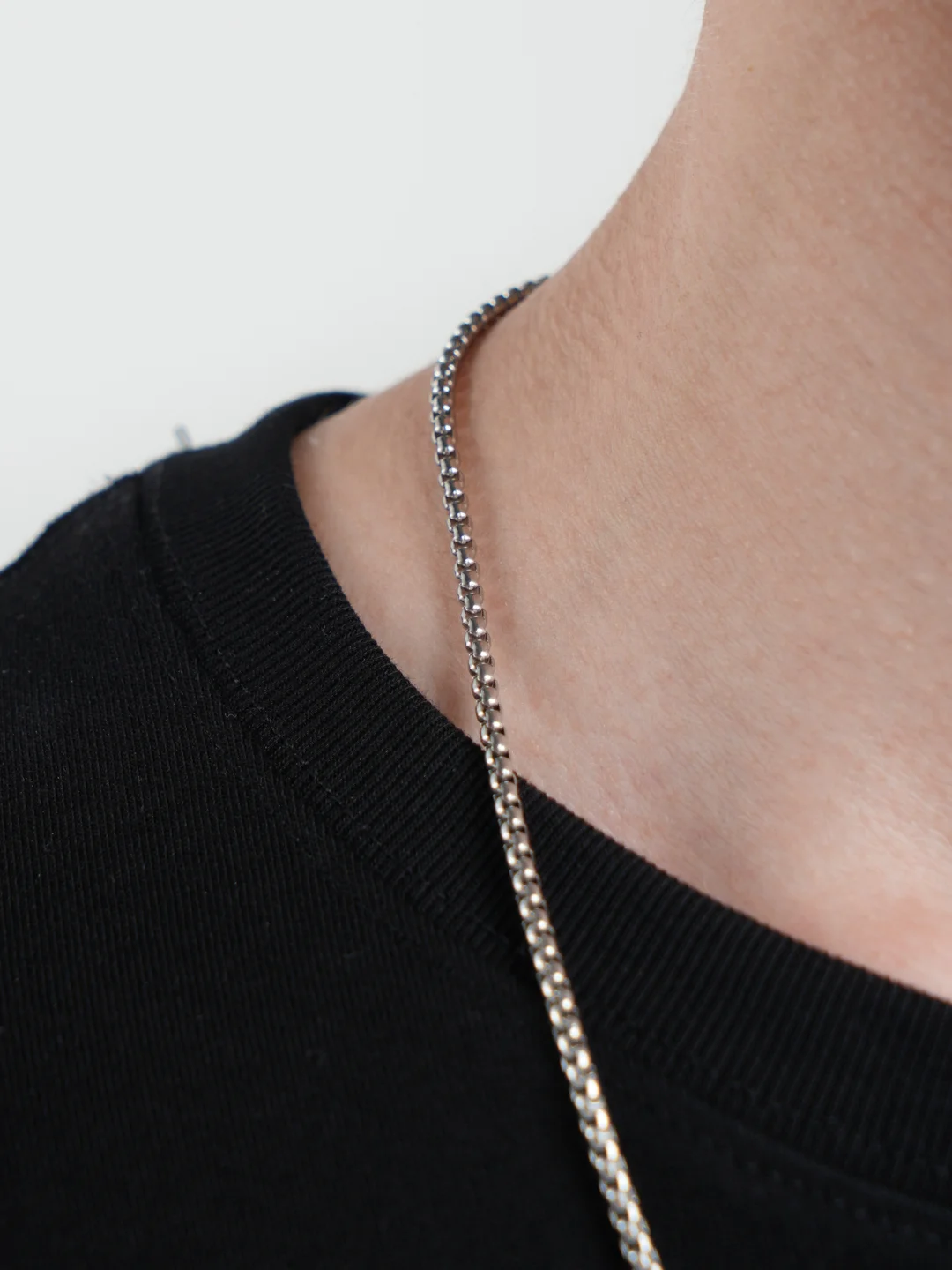 Серебряный цепочка из стали, 60 см, 1 штука