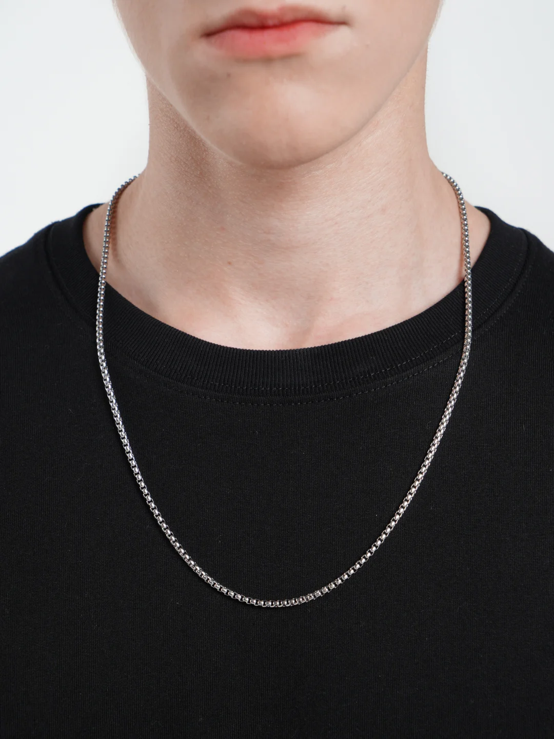 Серебряный цепочка из стали, 60 см, 1 штука