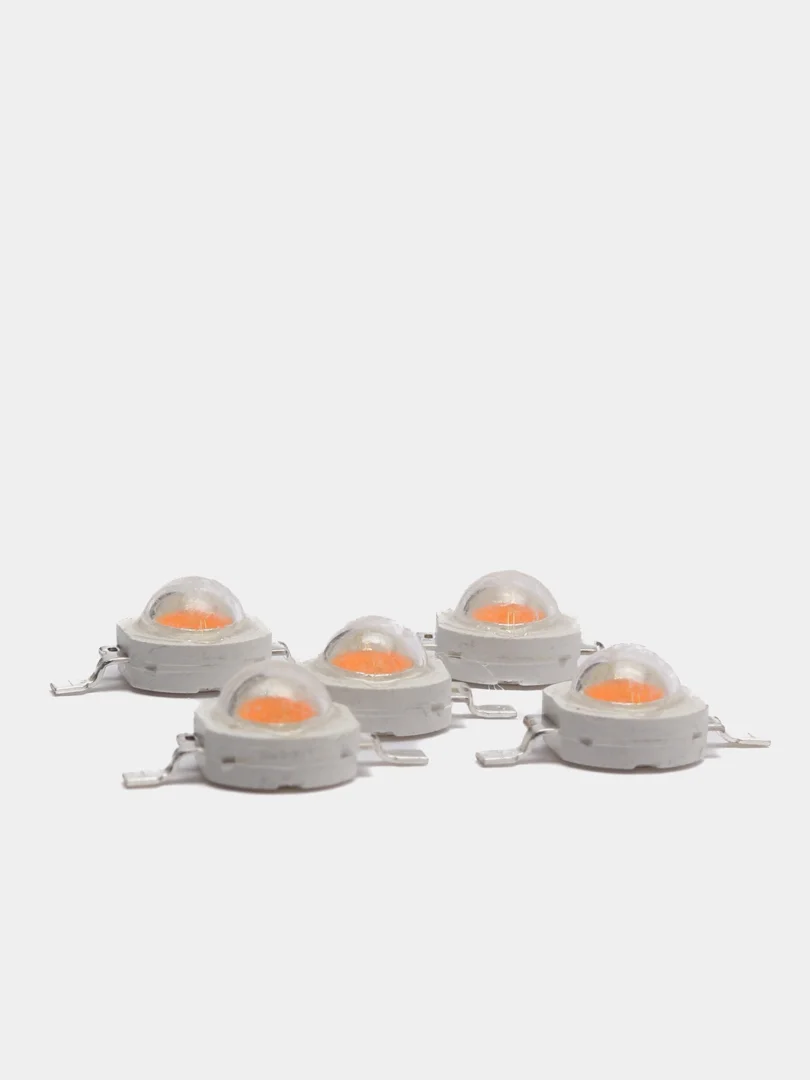 Фито-светодиоды для растений, LED, 1W, розовый, 5 штук