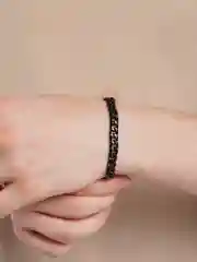 Черный браслет мужской из нержавеющей стали, цепочка на руку