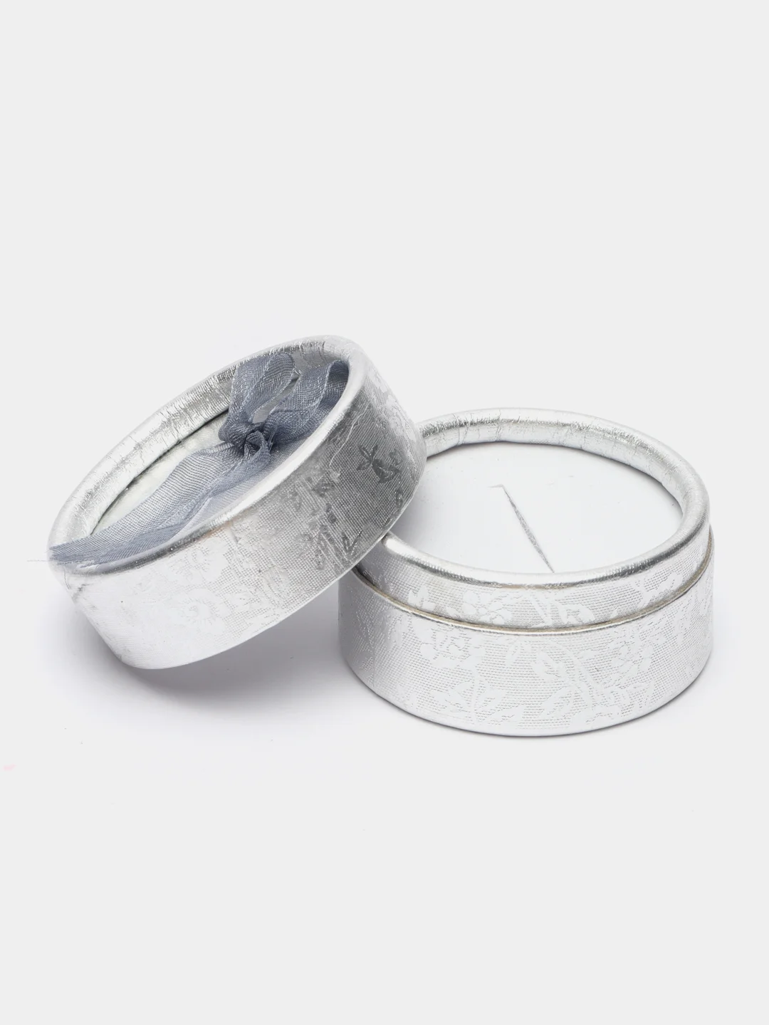 Серебряный подарочная коробочка для колец и украшений, круглая коробка, 6 цветов, футляр