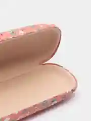 Пастельно-коралловый футляр чехол для очков КАРТОФАН, очечник с твёрдым корпусом и мягкой замшевой подкладкой