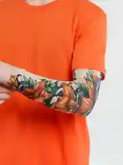 Лимонный тату-рукава с рисунком