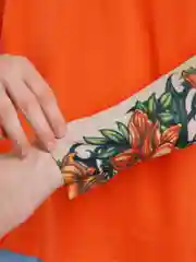 Лимонный тату-рукава с рисунком