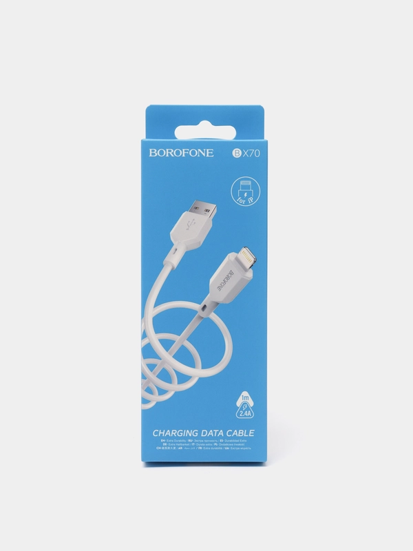 USB Кабель зарядки Lightning iPhone Micro Type-C Android, iOS Borofone 1м, 60W, 3А