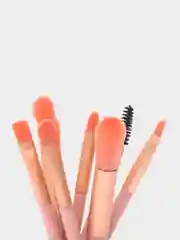 Пастельно-коралловый набор кисточек для макияжа