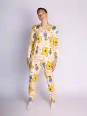 Желтый пижама двойка с брюками