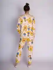 Желтый пижама двойка с брюками