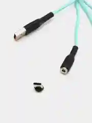 Белый кабель магнитный USB DENMEN D18L/D18T для зарядки Type-C / Lightning 2.4A