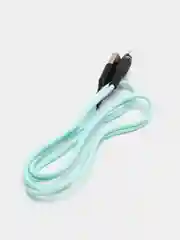 Бирюзовый кабель магнитный USB DENMEN D18L/D18T для зарядки Type-C / Lightning 2.4A