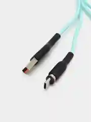 Белый кабель магнитный USB DENMEN D18L/D18T для зарядки Type-C / Lightning 2.4A