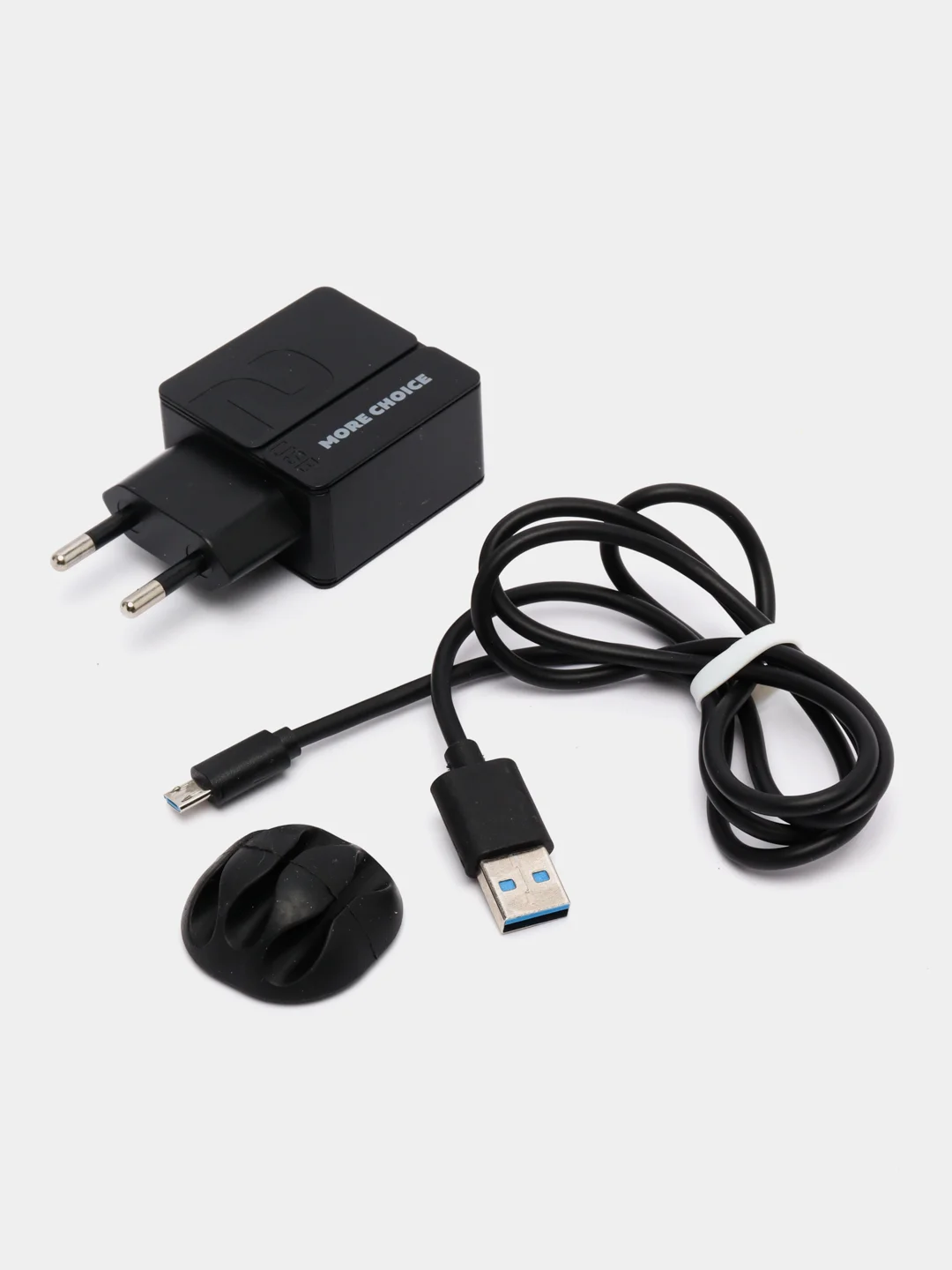 Черный сетевое зарядное устройство More Choice NC46m, 2 USB, 2.4A, кабель Micro USB, 1 м