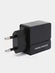 Черный сетевое зарядное устройство More Choice NC46m, 2 USB, 2.4A, кабель Micro USB, 1 м