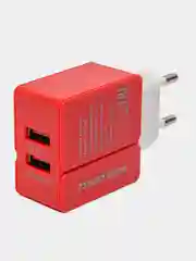 Красный сетевое зарядное устройство More Choice NC46m, 2 USB, 2.4A, кабель Micro USB, 1 м