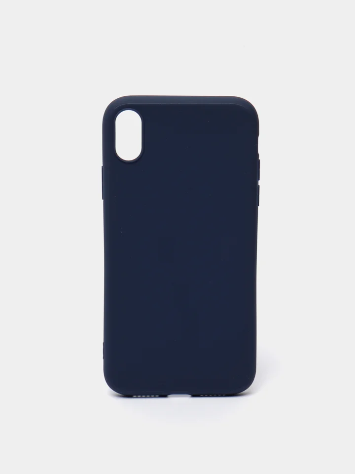 Темно-синий чехол iPhone 7/8 SE(2020), 7+/8+, XR, 11, 12 mini, 12/12 pro, 12 pro max, силиконовый
