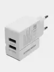 Белый сетевое зарядное устройство More Choice NC46m, 2 USB, 2.4A, кабель Micro USB, 1 м