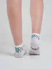 Бирюзовый носки женские короткие низкие с принтом смайл smile yjcrb