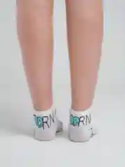 Бирюзовый носки женские короткие низкие с принтом смайл smile yjcrb