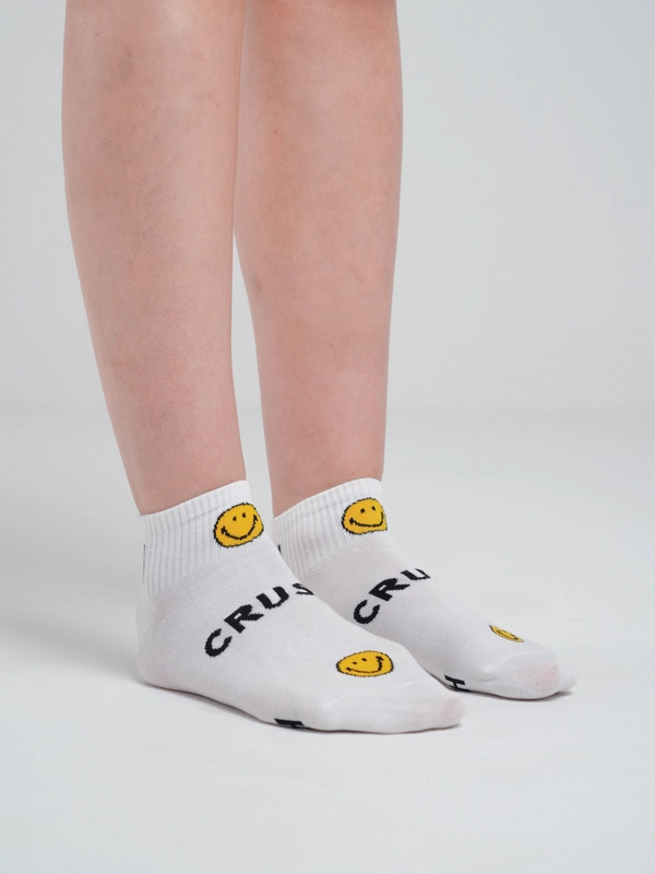 Носки женские короткие низкие с принтом смайл smile yjcrb