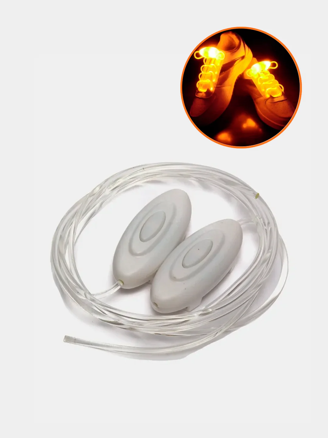 Желтый шнурки светящиеся, с LED-подсветкой, 75 см