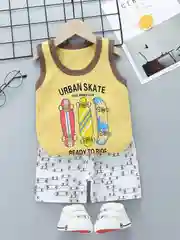 Лимонный комплект майка и шорты для мальчика, детский костюм спортивный летний Baby