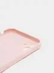 Розовый чехол силиконовый для Phone 11 с бархатной подкладкой