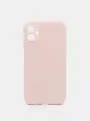 Розовый чехол силиконовый для Phone 11 с бархатной подкладкой
