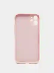 Розовый чехол силиконовый для Phone 11 с бархатной подкладкой