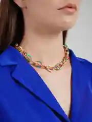 Золотой чокер-цепочка "Радужная"