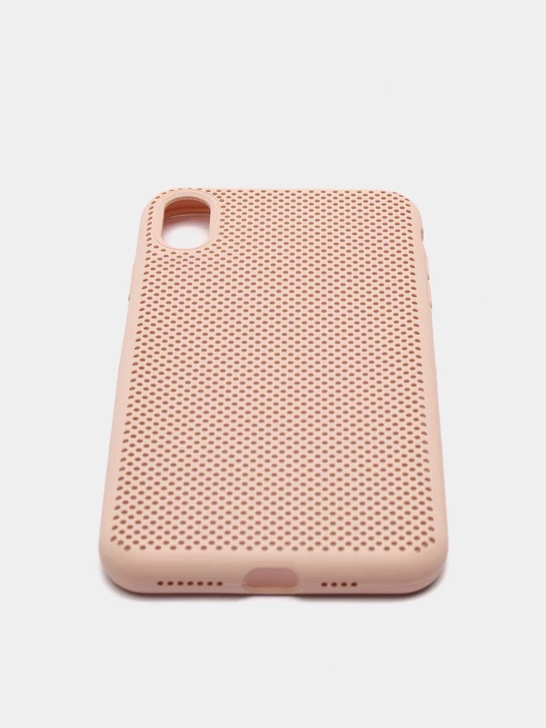 Коралловый меланж чехол iPhone Xs Max пластиковый+силиконовый в сетку