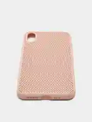 Коралловый меланж чехол iPhone Xs Max пластиковый+силиконовый в сетку
